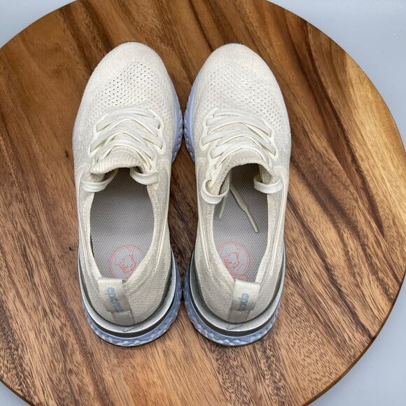 Nike Epic React Flyknit 2 Sail Shoes Womens 5.5 White Running Comfort Walking - Picture 5 of 7